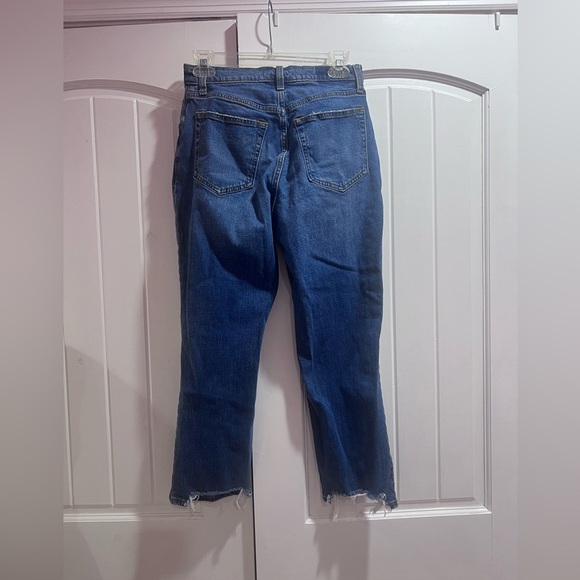 Abercrombie and Fitch The Ankle Straight Ultra High Rise Distressed Jeans Sz 27 - Picture 2 of 2